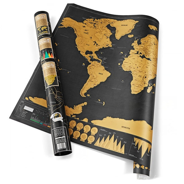 Scratch-It World Map Travel Poster